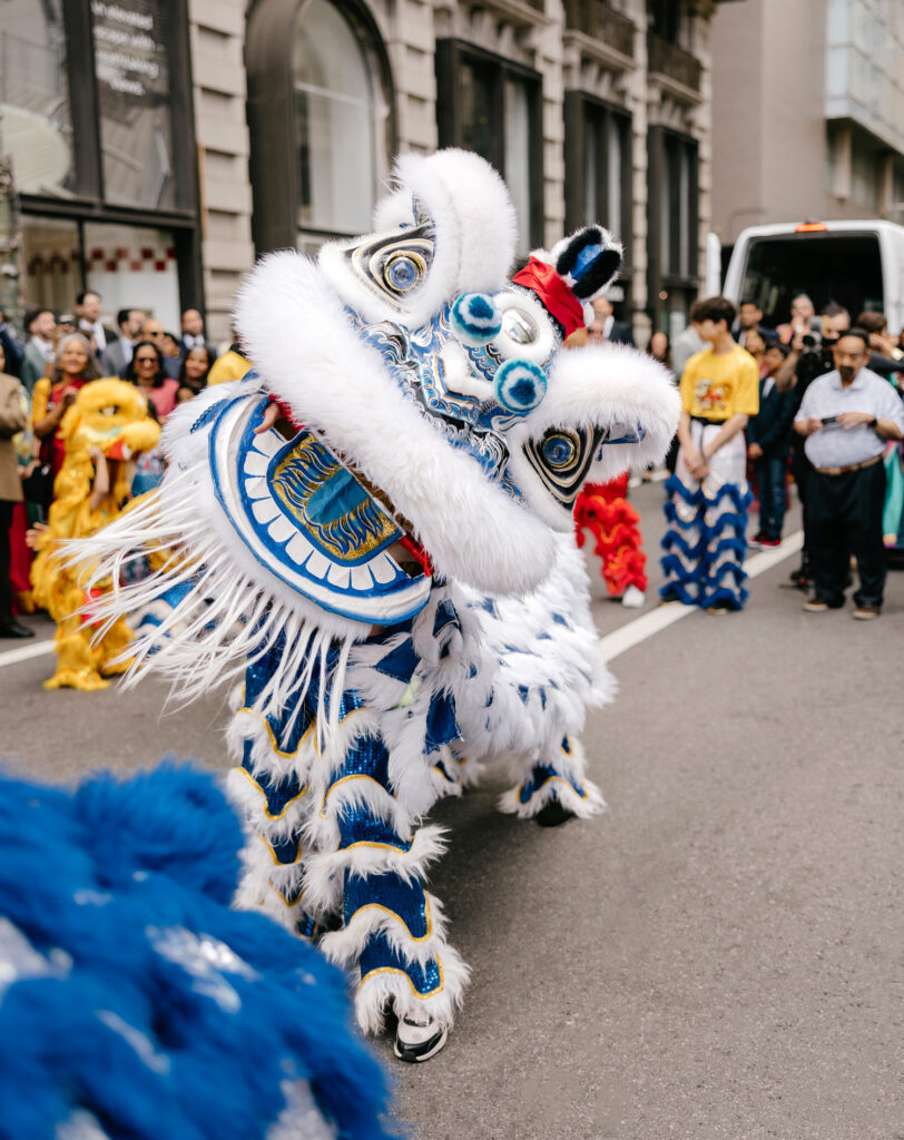 traditional Chinese dragons on Philadelphia's Broad Street during a wedding weekend ceremony