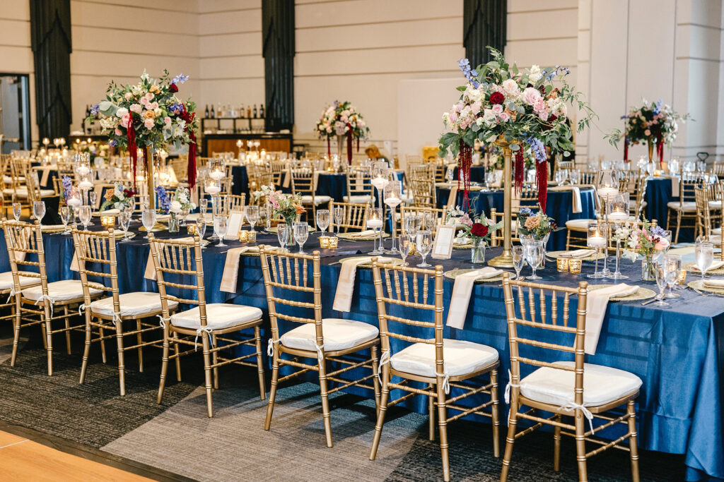 multicultural wedding reception tables at Center City Philadelphia hotel by Emily Wren Photography