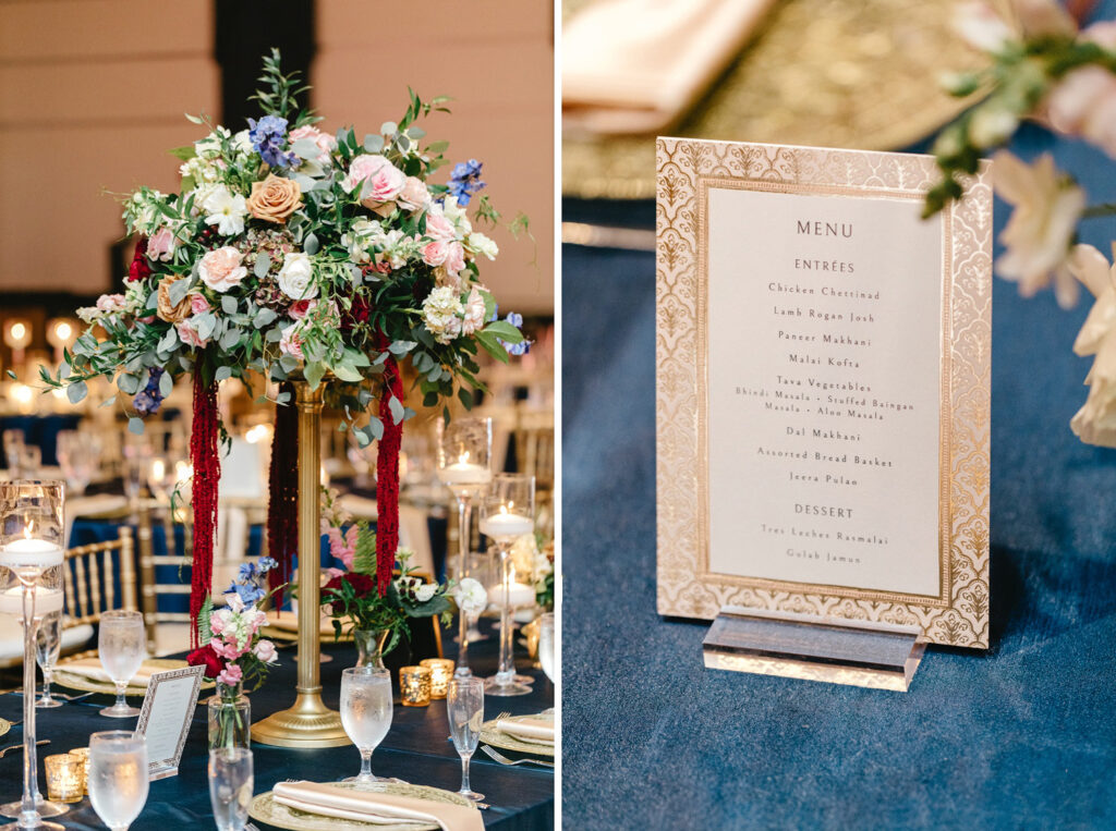 multicultural wedding reception menu by Emily Wren Photography
