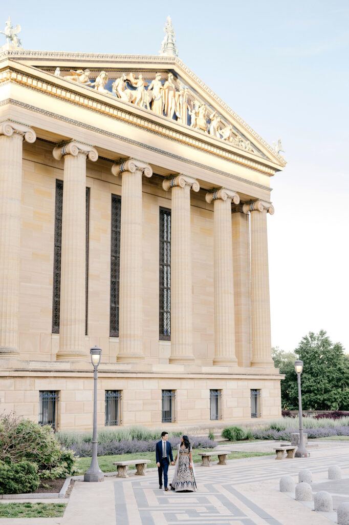 Philadelphia Museum of Art bride & groom portrait session by Emily Wren Photography