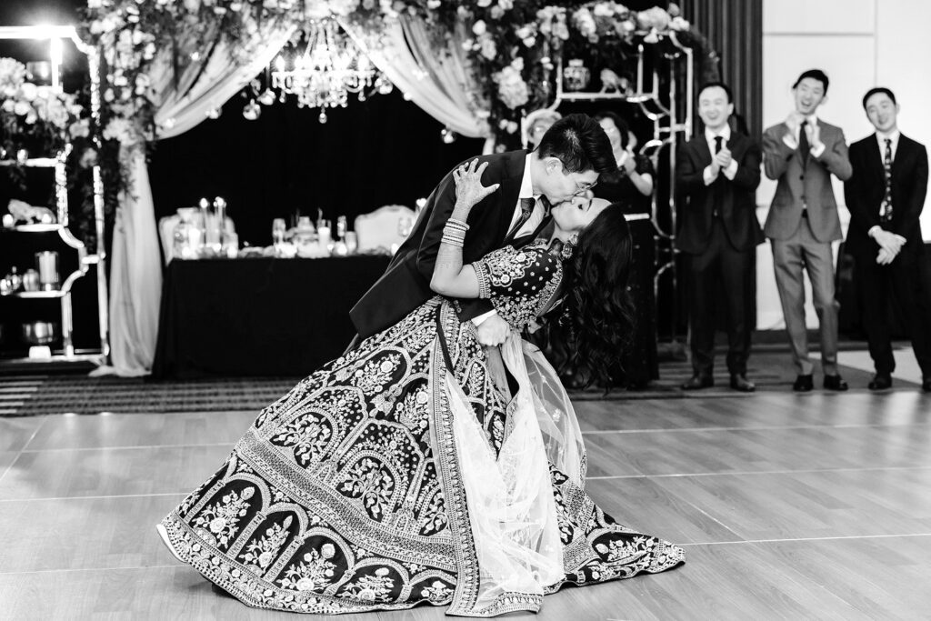 bride & grooms first dance at Philadelphia wedding reception at Loews Hotel