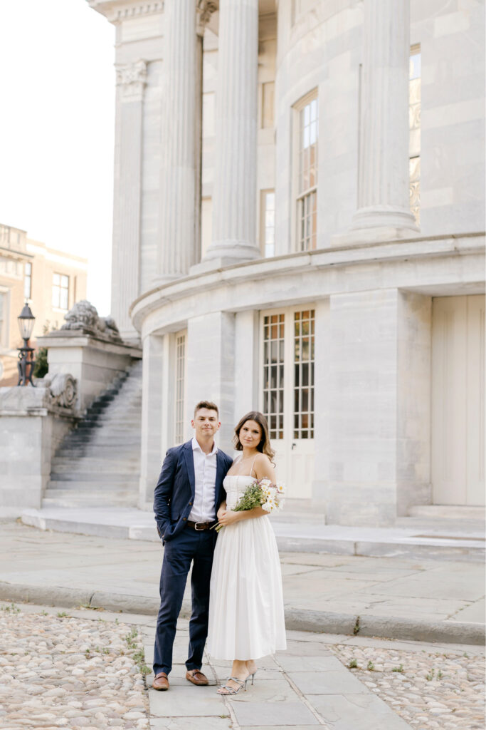 Merchant's Exchange engagement photoshoot by Philadelphia photographer Emily Wren Photography