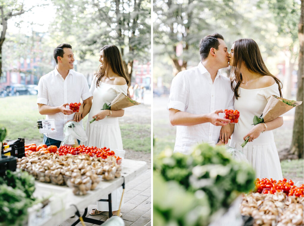 Engagement Photoshoot at Hoboken, NJ farmers market