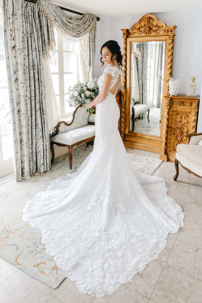 getting ready portrait of summer Philadelphia bride