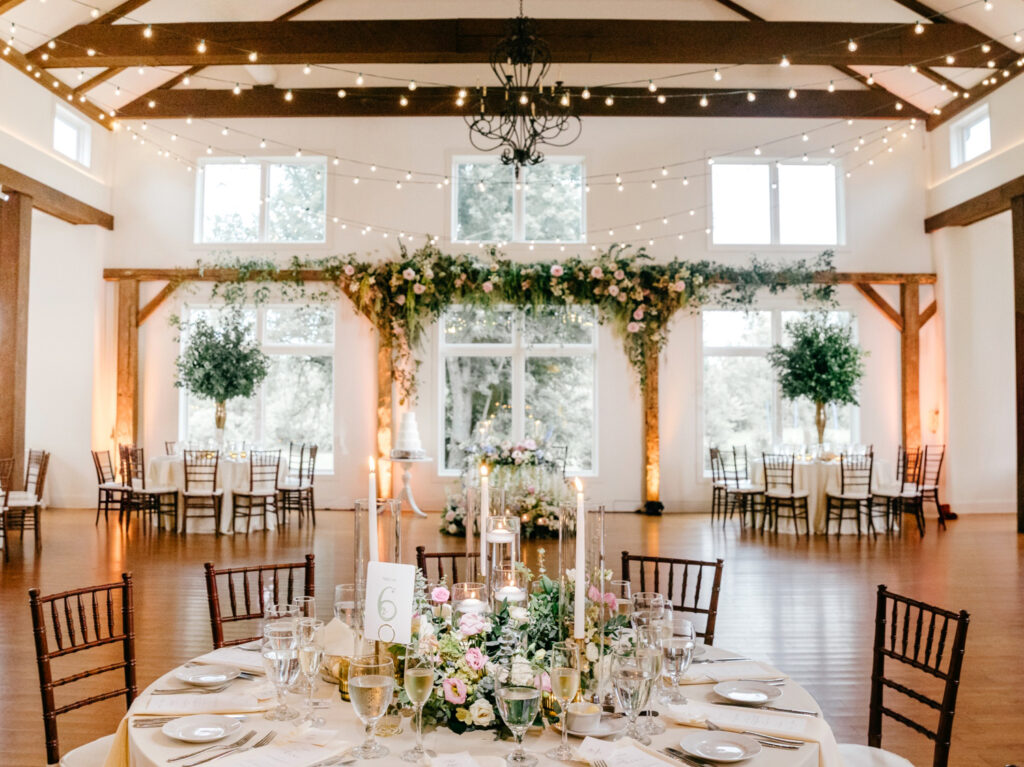 Summer wedding reception details at the Inn at Barley Sheaf