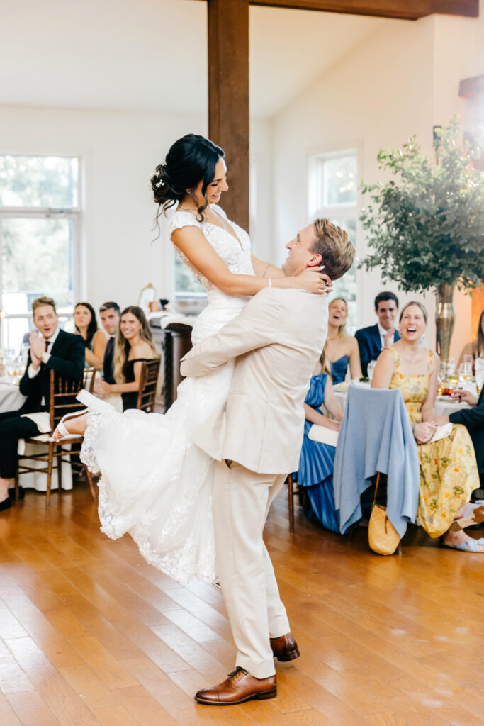 bride & groom's first dance at their Inn at Barley Sheaf wedding reception
