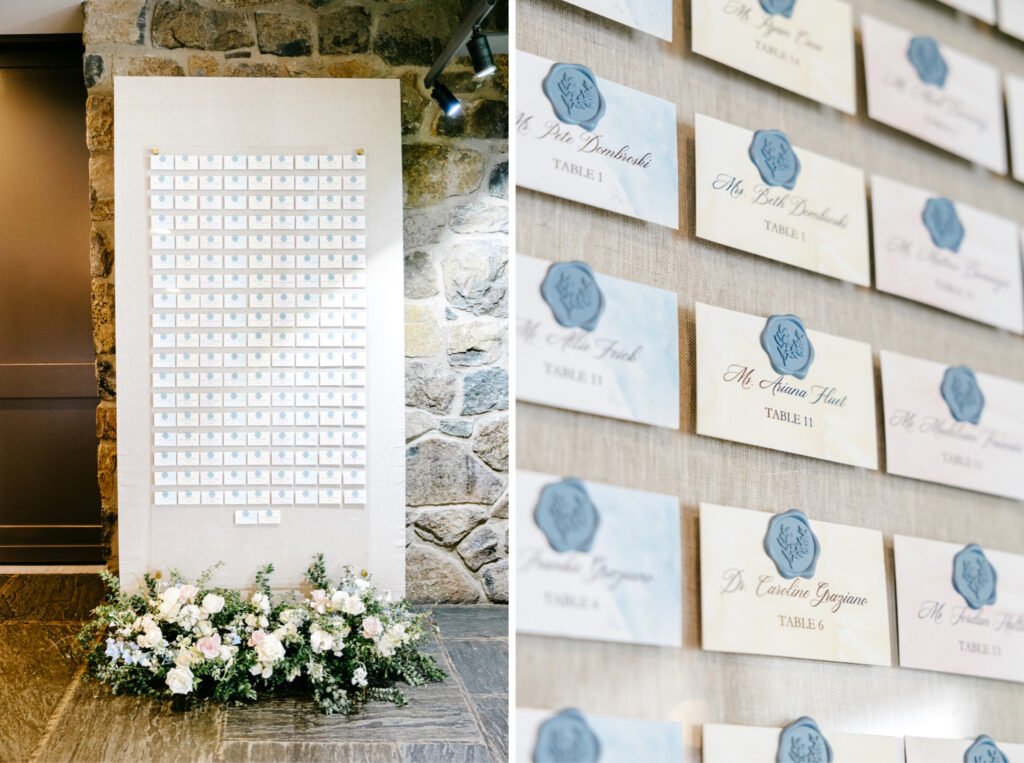 simplistic wedding reception seating chart by Emily Wren Photography