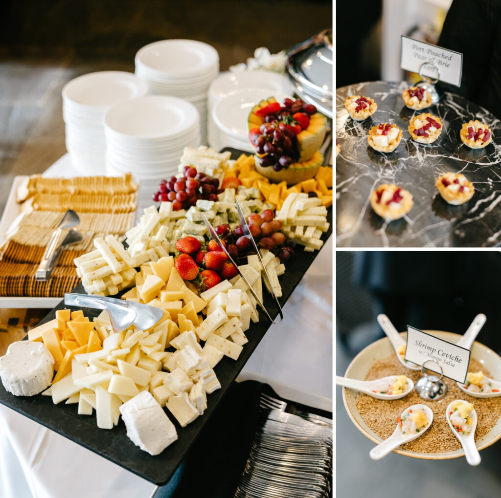 cocktail hour at Fiddler's Elbow spring wedding reception