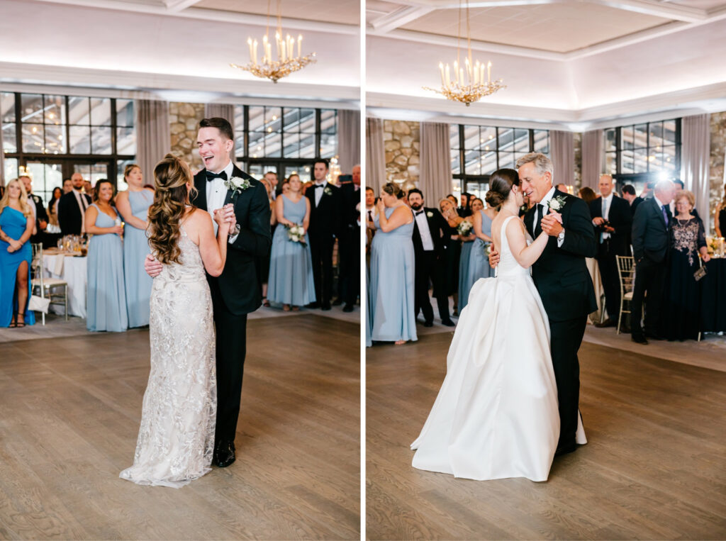 parent dances at spring wedding reception at Fiddler's Elbow by luxurious wedding photographer Emily Wren Photography