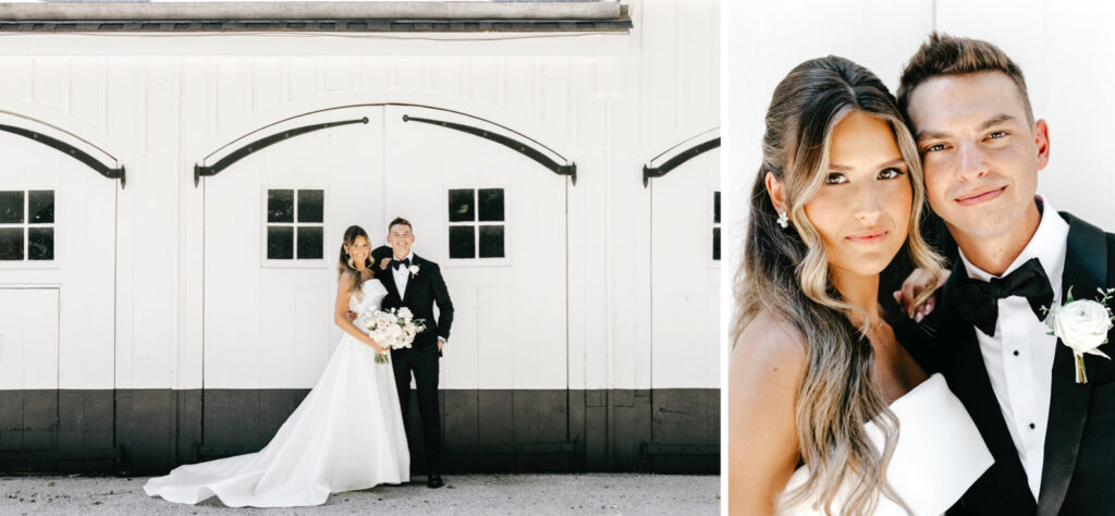 portrait of bride and groom in Bryn Mawr, Pennsylvania by Emily Wren Photography