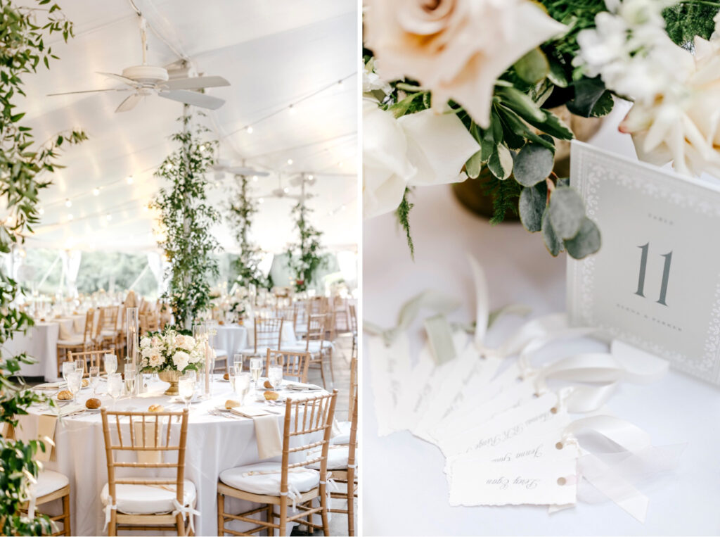 Dreamy summer garden wedding reception in Pennsylvania at Appleford Estate