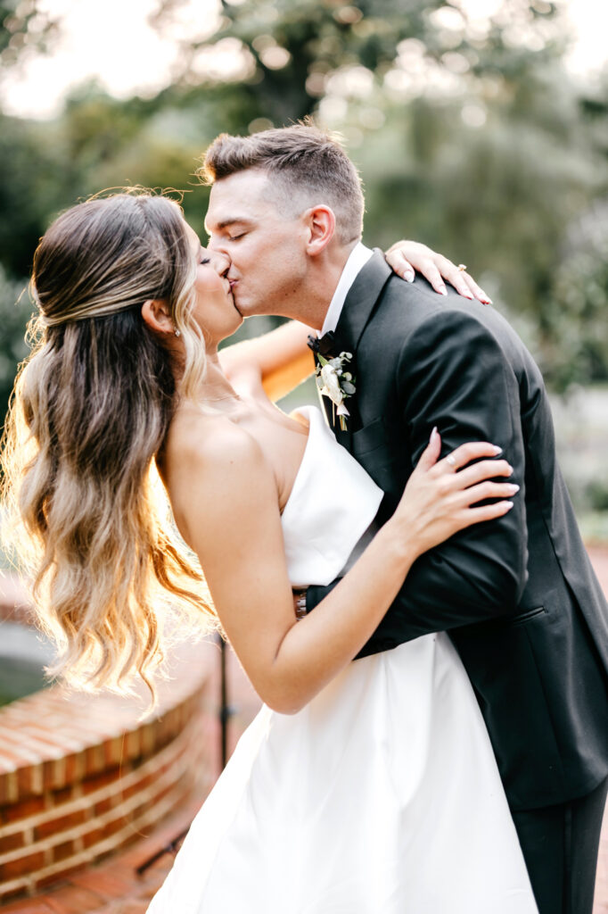 golden hour wedding portraits in a Pennsylvania garden by Emily Wren Photography