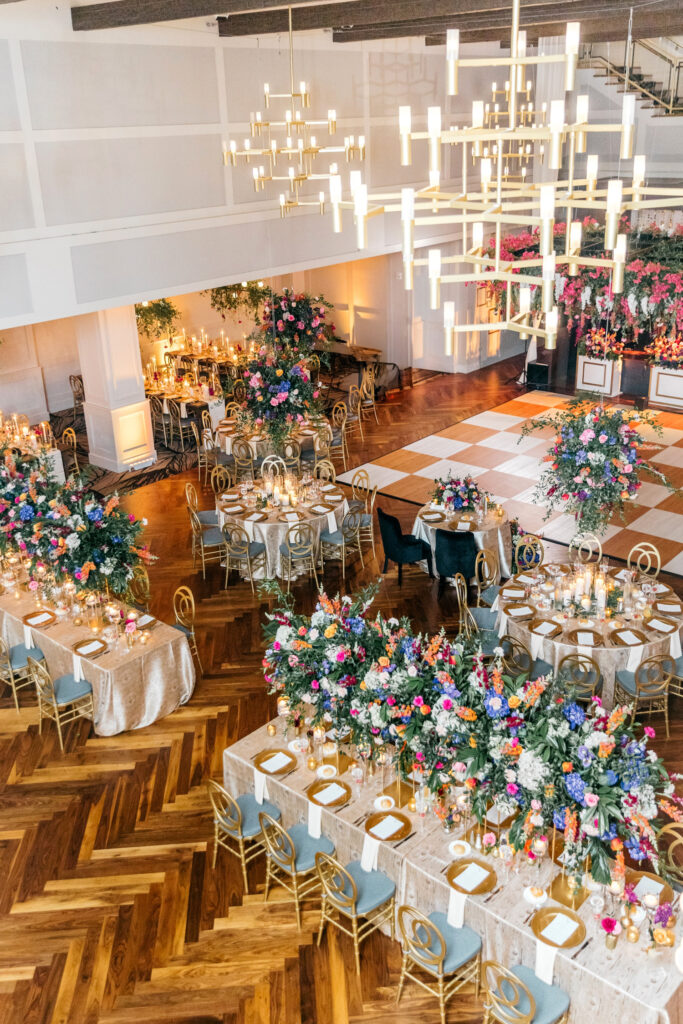 luxurious cescaphe summer wedding reception at the Lucy by Emily Wren Photography
