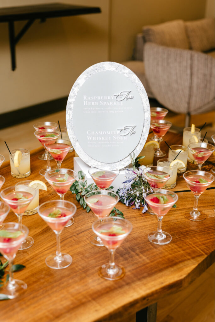 cute wedding reception bar menu by Emily Wren Photography