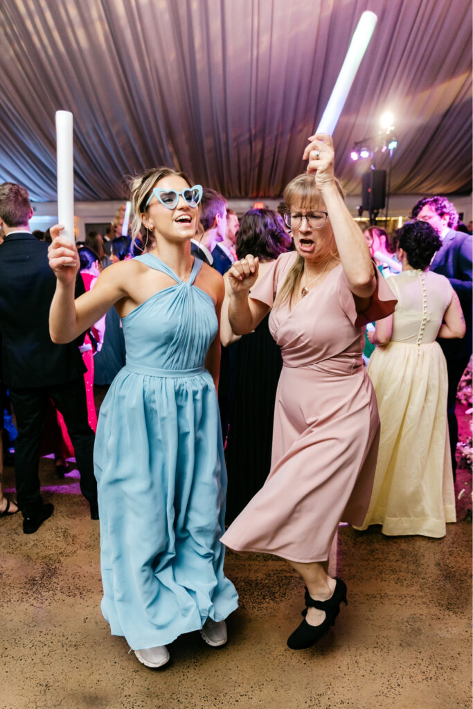 wedding guests having fun at summer Philadelphia wedding reception