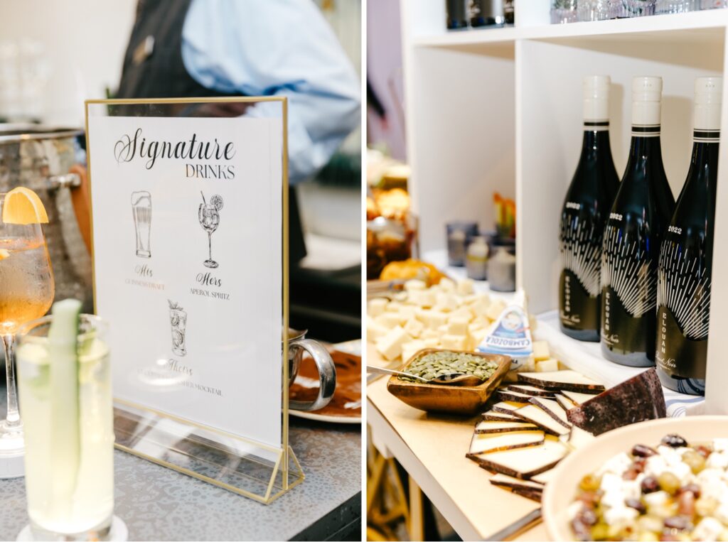 signature drink menu at a Philadelphia cocktail hour at the Hilton Hotel at Penn's Landing by Emily Wren Photography