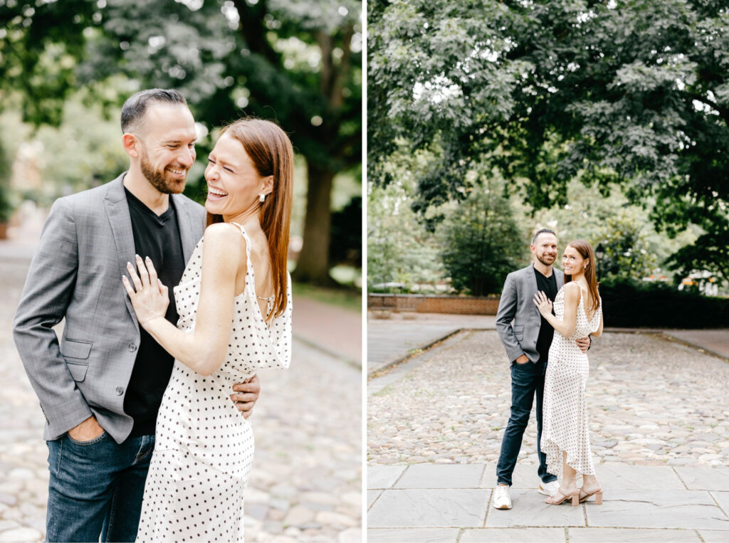 romantic summer engagement photoshoot in Center City Philly by Emily Wren Photography