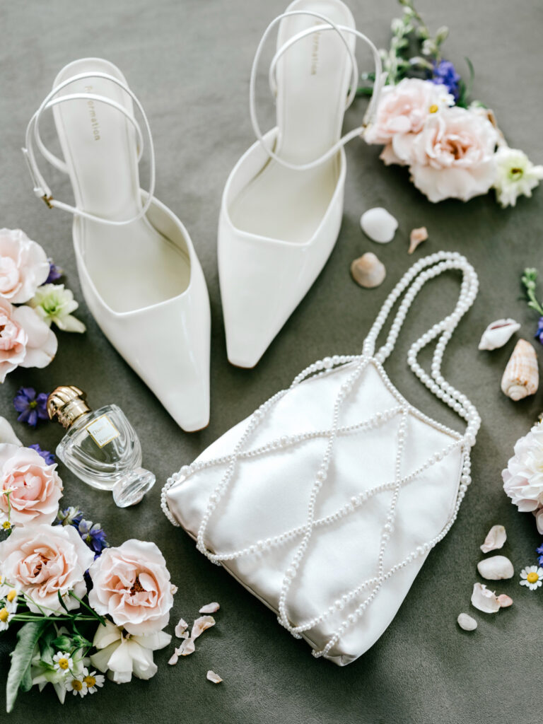 Bride's getting ready details for summer Cape May wedding day