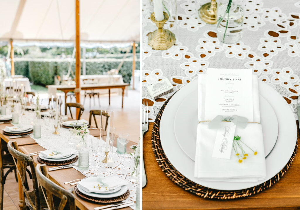 beautiful late-summer wedding reception tablescapes at Beach Plum Farm by Emily Wren Photography