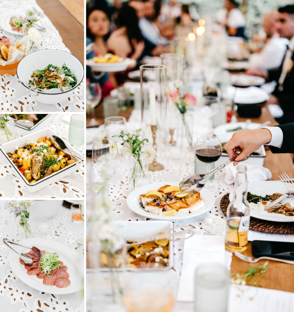 farm to table wedding reception dinner at Beach Plum Farm in Cape May, New Jersey by Emily Wren Photography