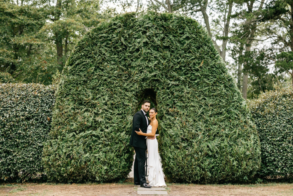 New Jersey bride and groom golden hour portrait session on their summer wedding day in Cape May
