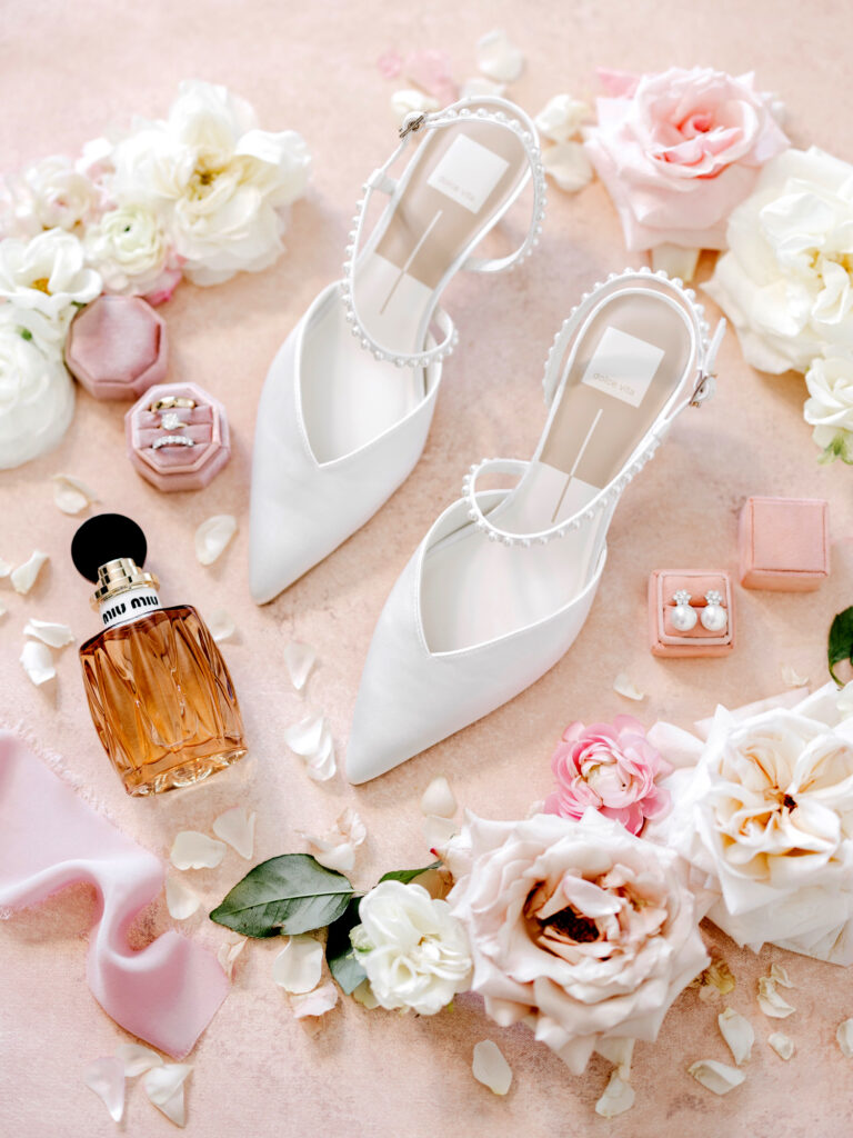 pearl bridal heels for luxurious Philadelphia wedding day