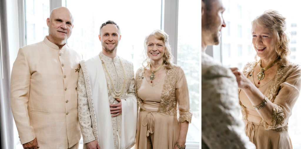 Philadelphia groom getting ready for his multi cultural fall wedding day