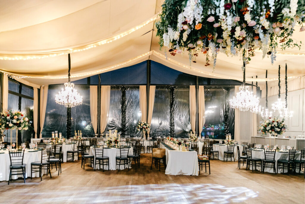 romantic wedding reception details at Cescaphe's Water Works by Philadelphia wedding photographer Emily Wren Photography