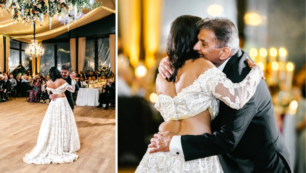 father-daughter dance at Philadelphia wedding reception at Water Works.