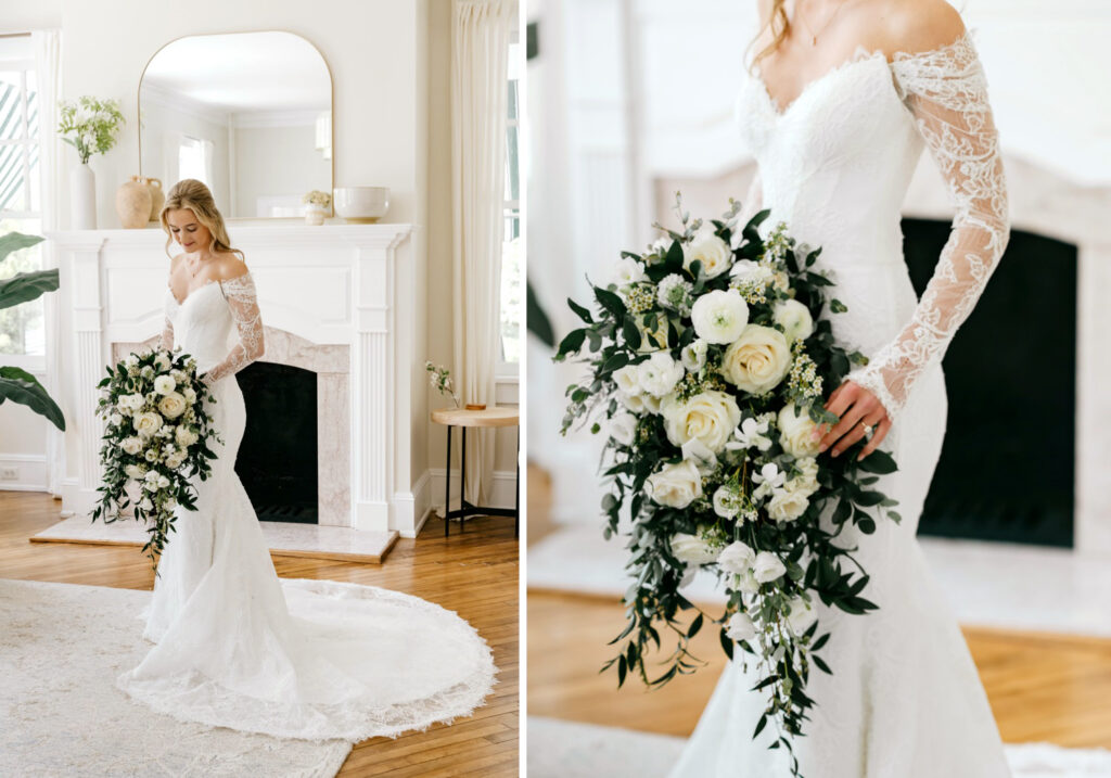 elegant and luxurious bridal bouquet for spring wedding in Philadelphia