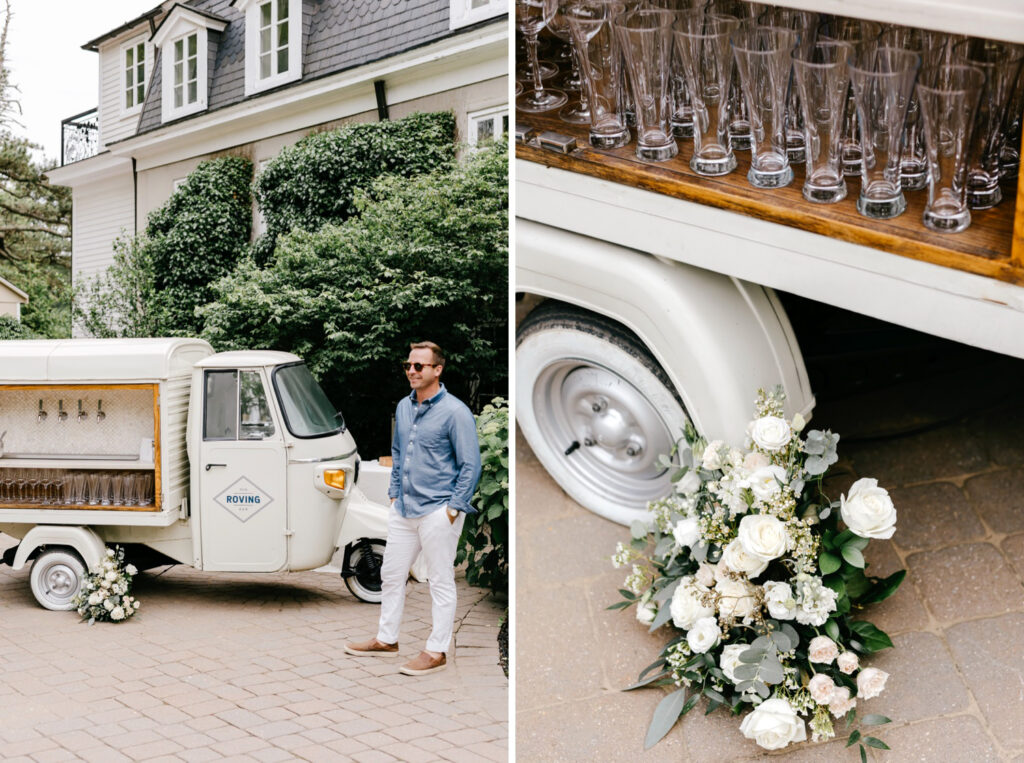 unique cocktail hour at Philadelphia spring wedding day at Inn at Barley Sheaf by Emily Wren Photography