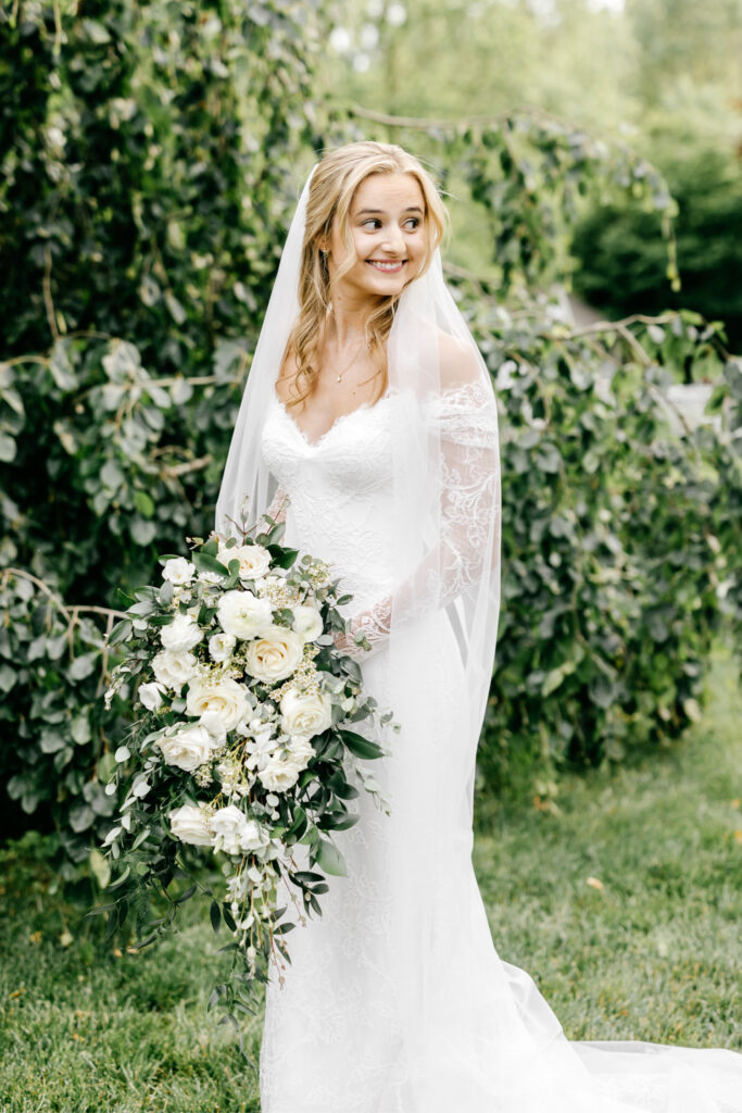 sophisticated bridal portrait on spring Philadelphia wedding day