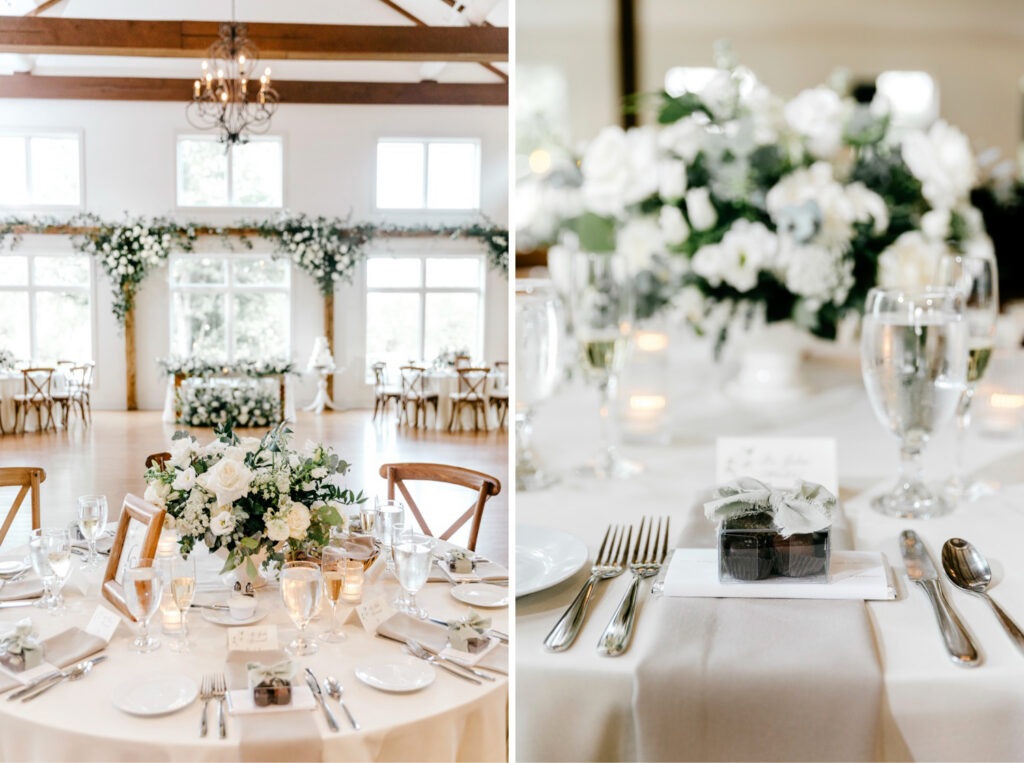 Sophisticated spring wedding reception at the Inn at Barley Sheaf