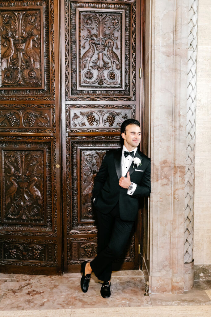 luxurious wedding day portrait of a Delaware groom by Emily Wren Photography