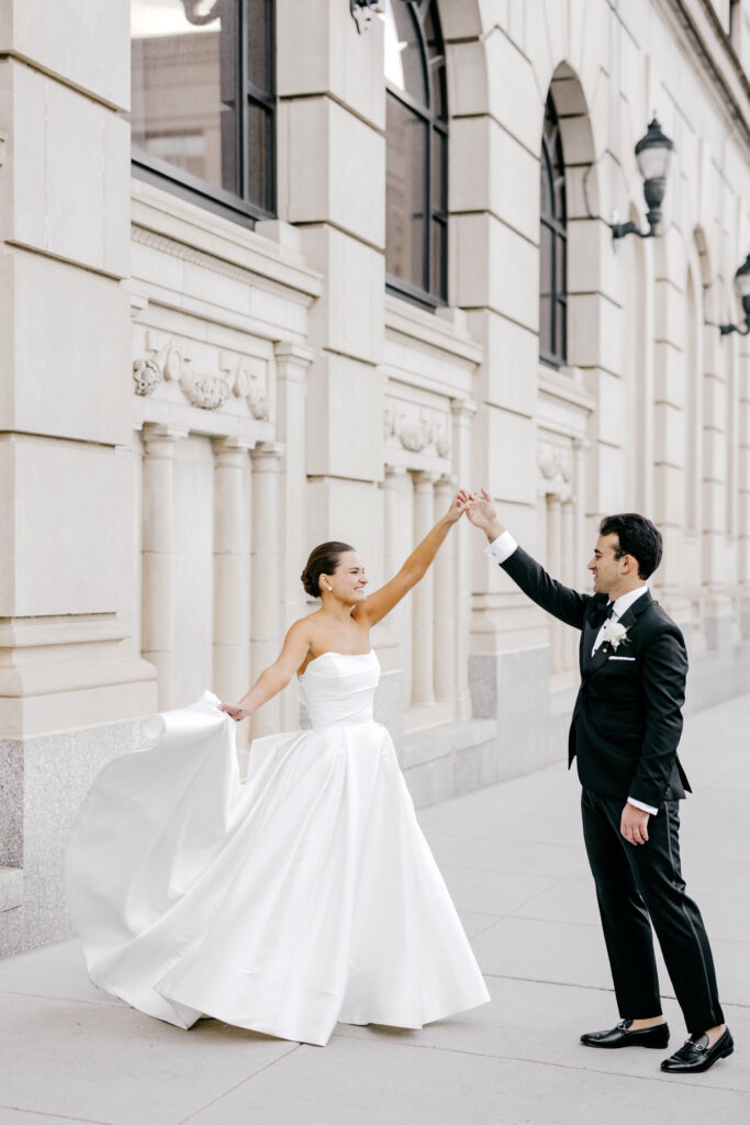 romantic fall wedding portrait of bride and groom in Wilmington, Delaware