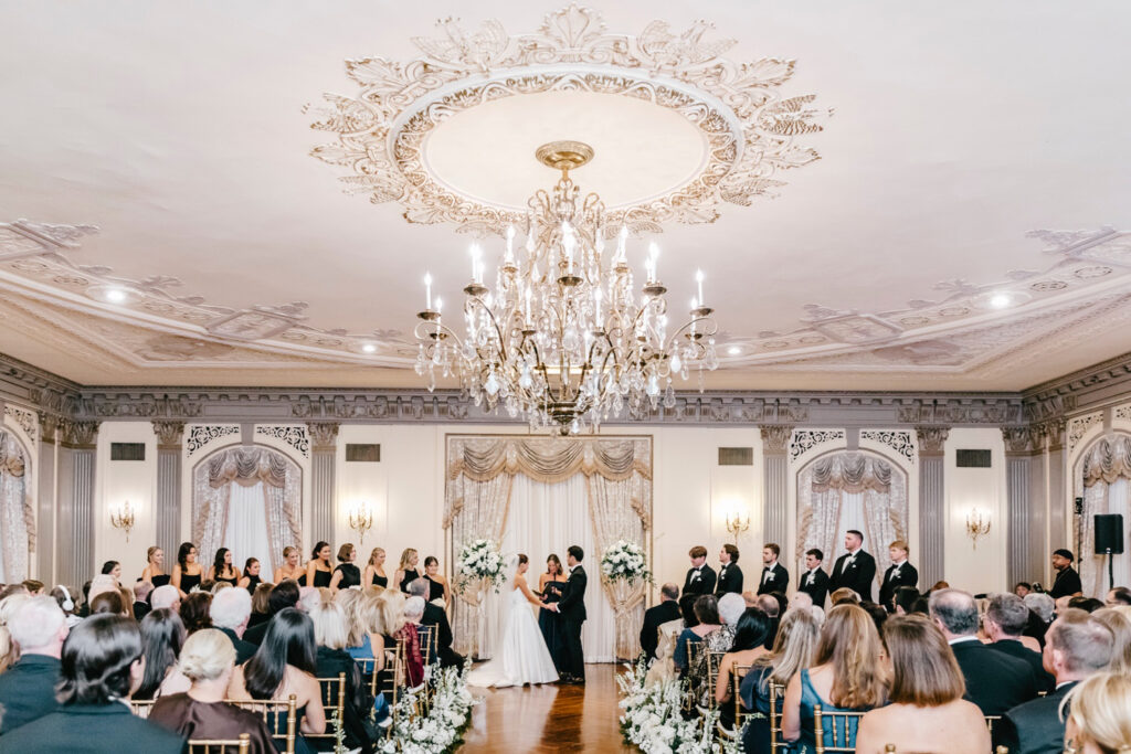 Elegant and luxurious ballroom wedding ceremony at Hotel Du Pont
