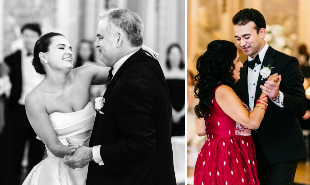 parent dances during Hotel Du Pont wedding reception by Emily Wren Photography