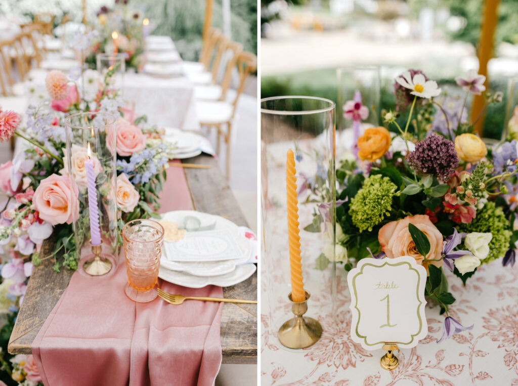 perfect summer garden-inspired wedding reception table decor by New England wedding photographer Emily Wren Photography