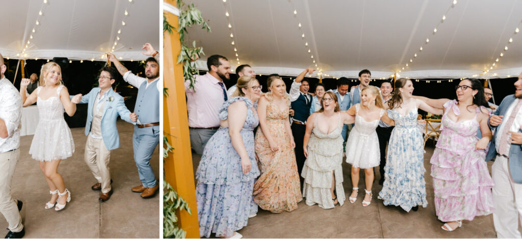 a fun-filled summer wedding reception at Uncanoonuc Mountain