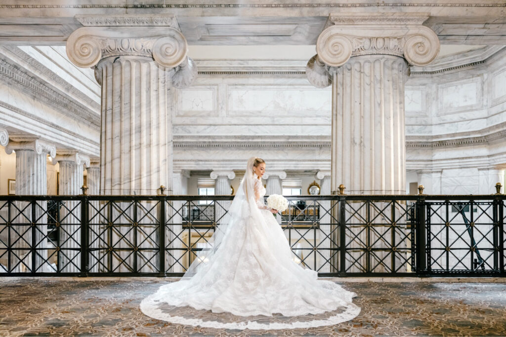 Timeless and elegant bridal portrait at The Ritz-Carlton, Philadelphia