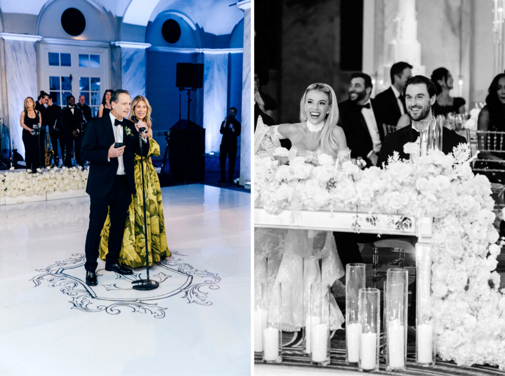 parent speeches at Philadelphia winter wedding reception at the Ritz-Carlton