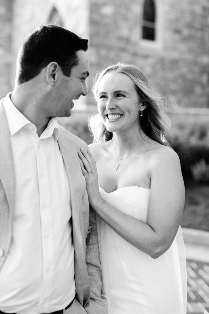 cute summer engagement photo session at Villanova University by Emily Wren Photography