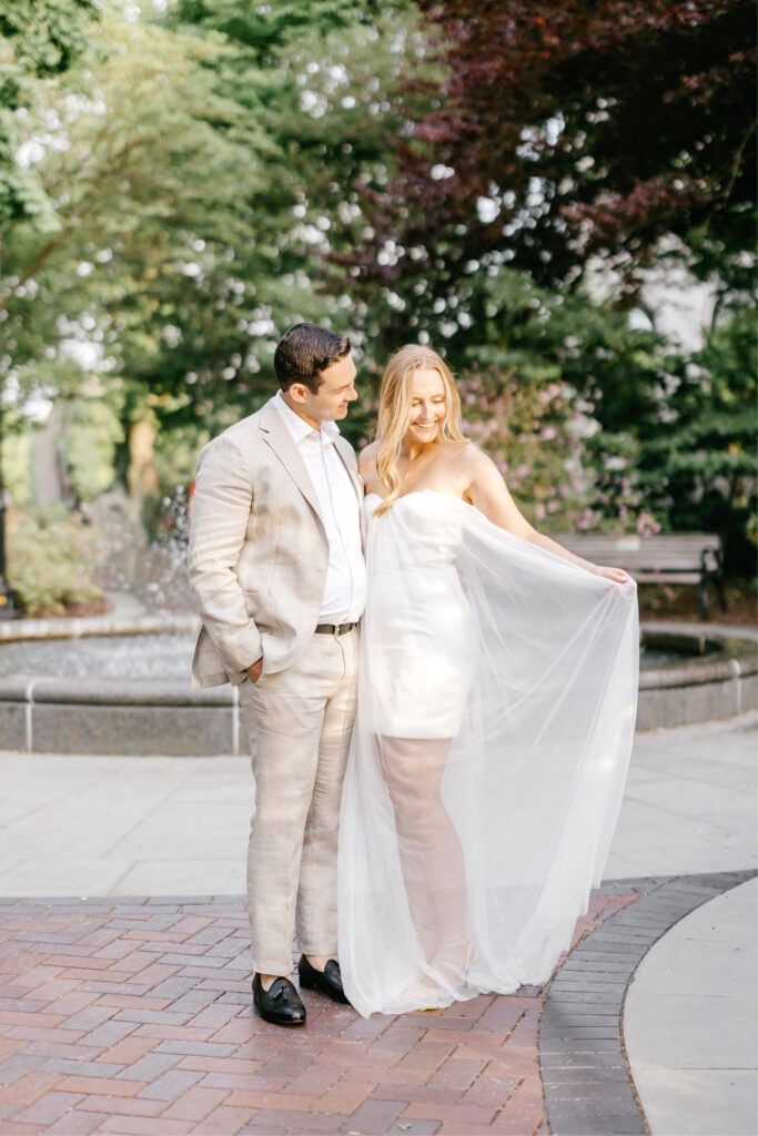 summer engagement photoshoot at Villanova University