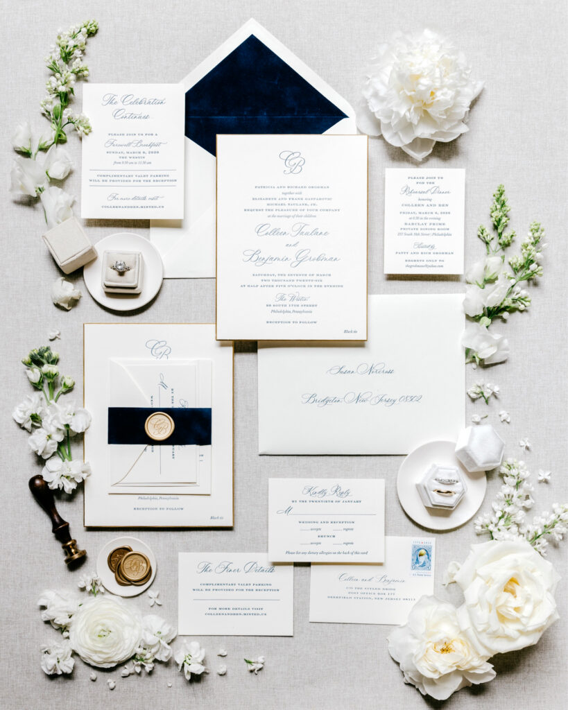 luxurious wedding invitation suite by Emily Wren Photography