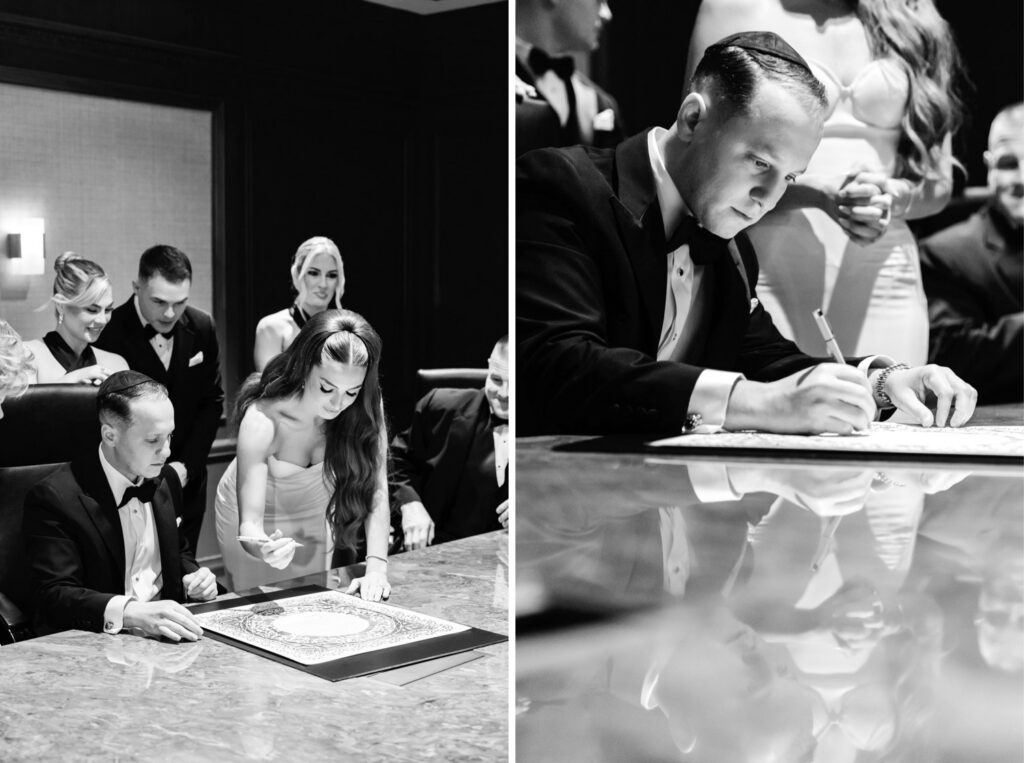 Ketubah signing at The Westin Philadelphia wedding by Emily Wren Photography