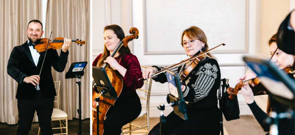Philadelphia String Quartet at luxury wedding at The Westin Hotel by Emily Wren Photography