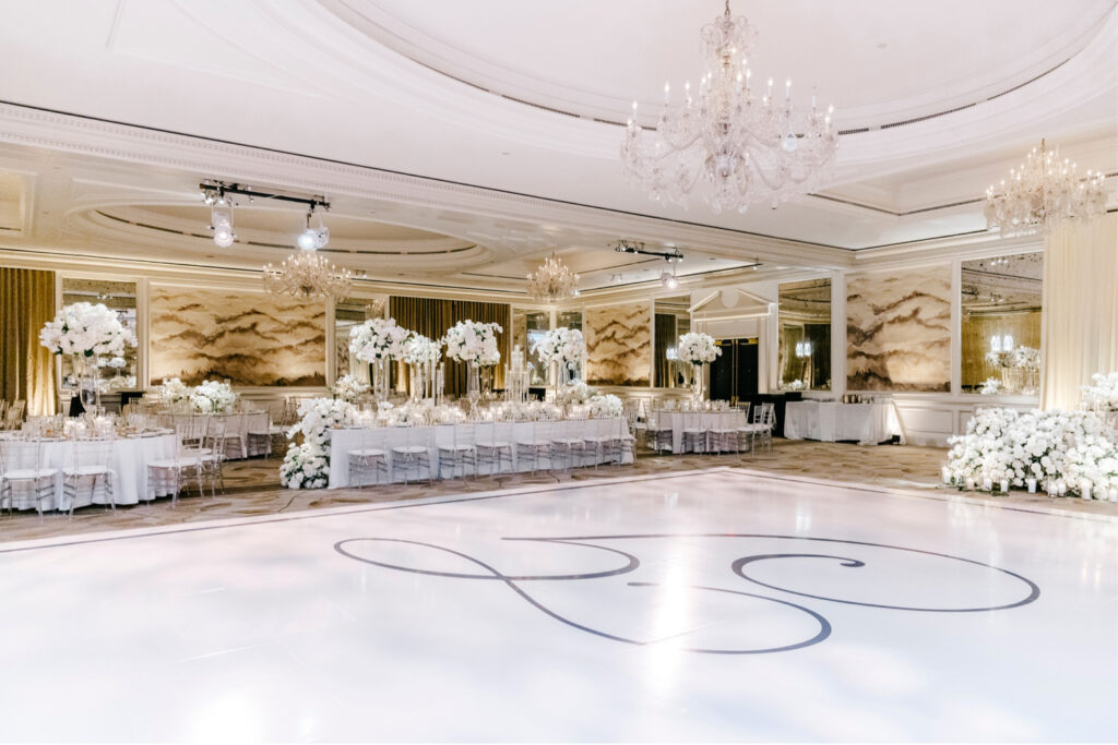 all white wedding reception decor details at The Westin Philadelphia by Emily Wren Photography