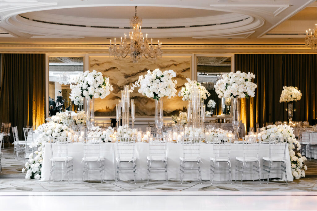 stunning wedding reception at the Westin Philadelphia by luxury wedding photographer Emily Wren Photography