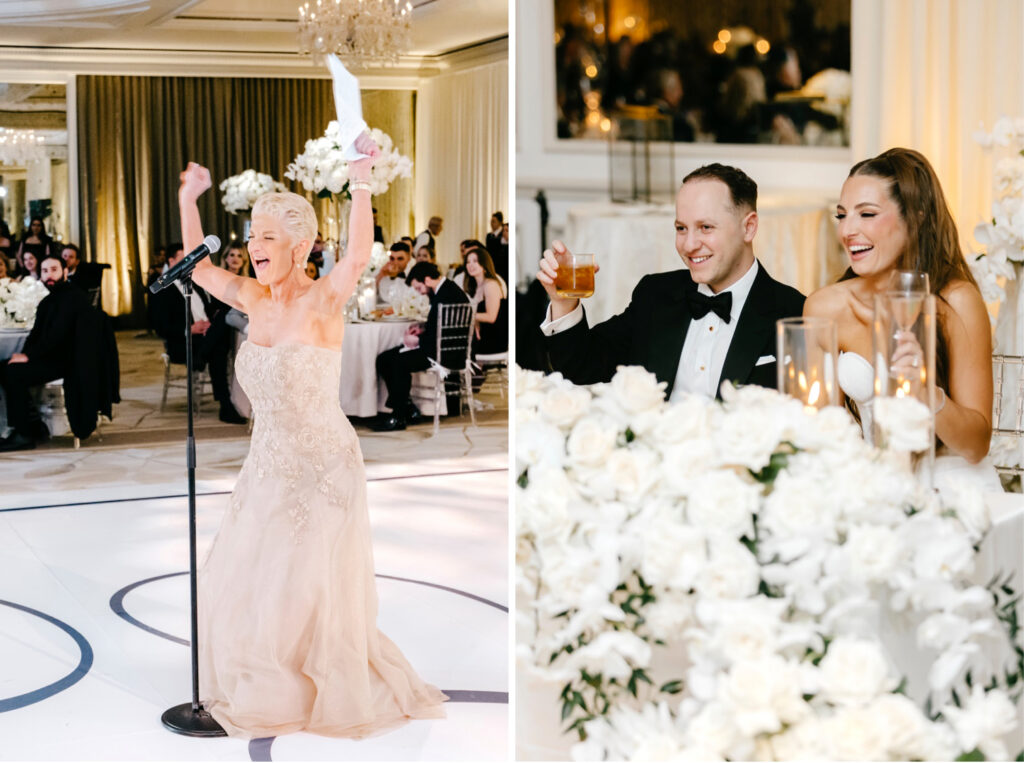 fun parent speeches at luxury Philadelphia wedding reception in Center City