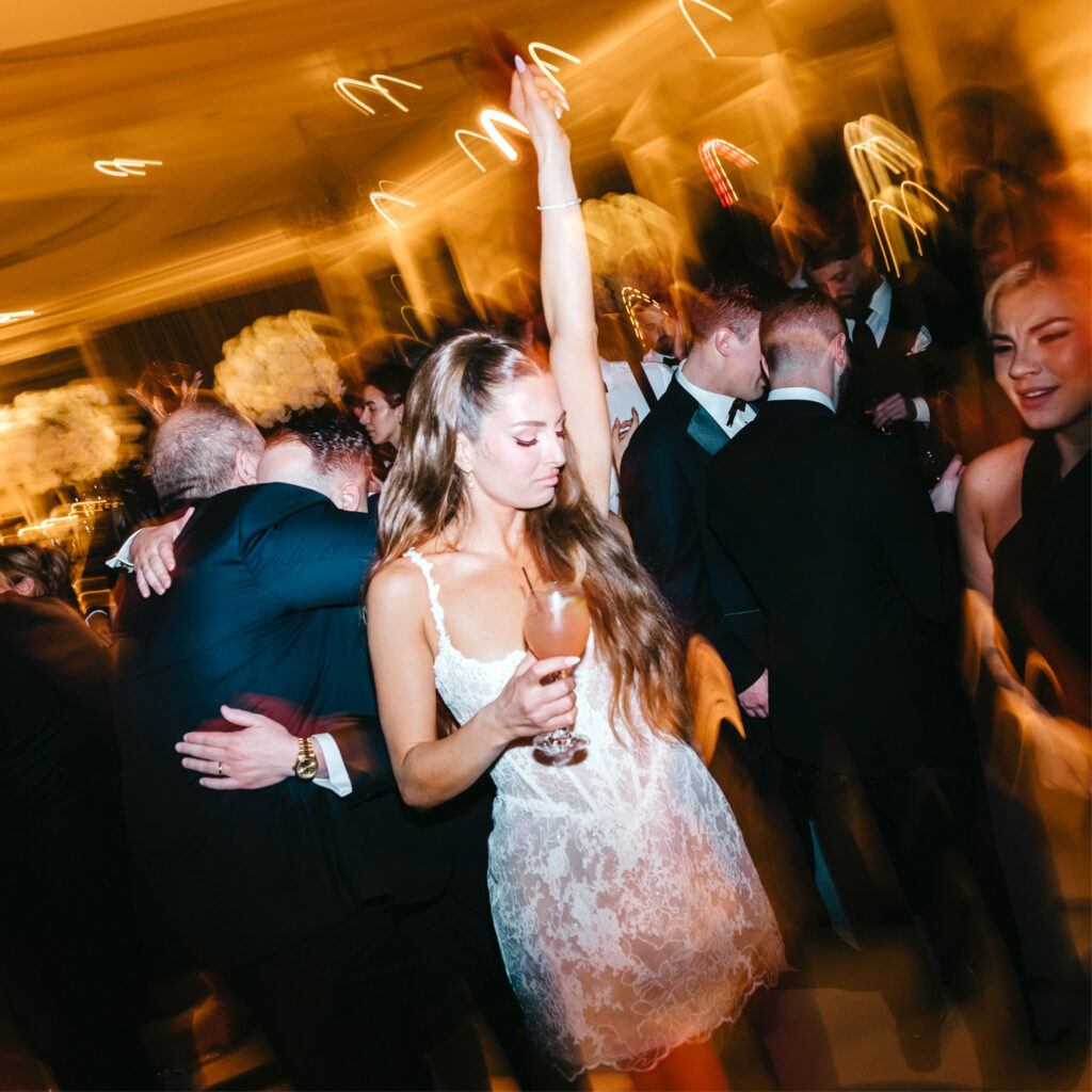 Philadelphia bride during her luxury Center City wedding reception by Emily Wren Photography